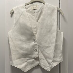 Dissh White Linen Vest